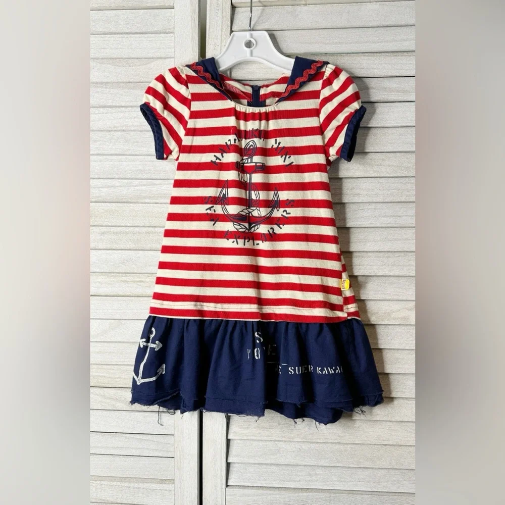 Harajuku Target. Nautical Striped Kids Dress Red and Blue. Great Condition. 2/3